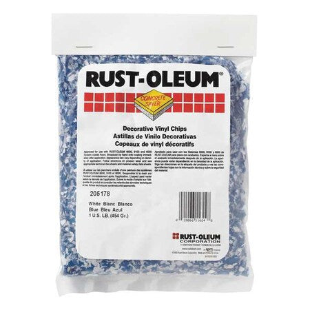 Floor Chip,Blue/White,Vinyl,1 lb.