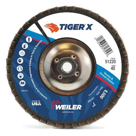 Flap Disc, 4-1/2 in.x60Grit, 7/8, 13000 RPM