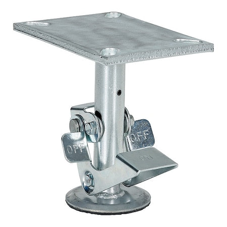 Floor Lock, Top Plate, 7 in H, 6 in. Caster