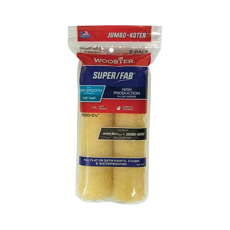 6-1/2" Mini Paint Roller Cover, 3/8" Nap, Knit Fabric, 2 PK
