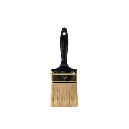 3" Flat Sash Firm, Polyester Bristle, Paint Brush, Plastic Handle