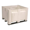 Bulk Container 25.4 cu ft Volume Cap., 48 in L, 40 in W, 31 in H, Plastic, White