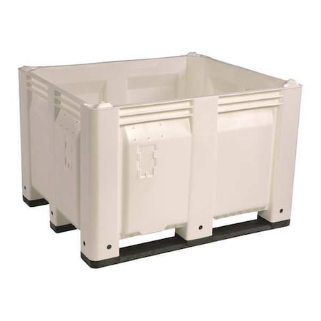Bulk Container 25.4 cu ft Volume Cap., 48 in L, 40 in W, 31 in H, Plastic, White