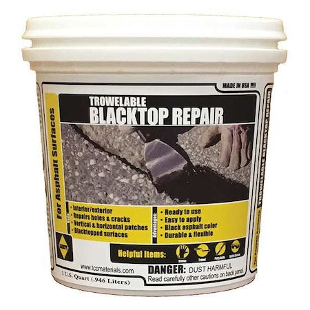 Asphalt Repair Compound, Pail, Black, Trowelable Blacktop Repair
