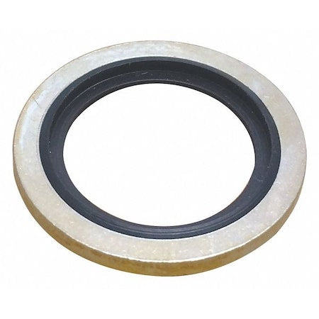 Sealing Washer, Fits Bolt Size 1/4 in Steel/Buna-N, Cadmium-Plated Finish