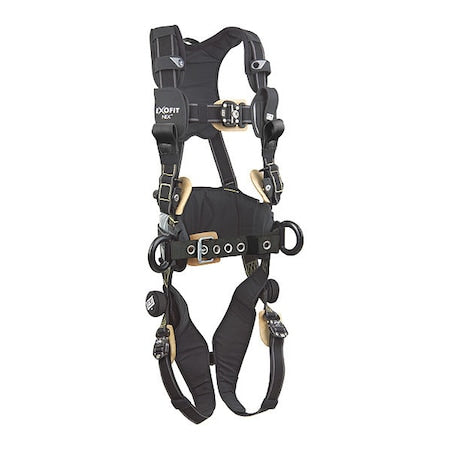 ExoFit NEX(TM) Arc Flash Rescue Full Body Harness, XL, 420 lb., Back, Side D-Ring