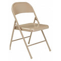 Commercialine Folding Chair, Stl, Tan, PK4