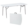 Rectangle Fold-in-Half Table, Gray, 30"x72", High Density Polyethylene Top, Speckled Gray