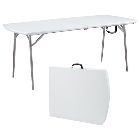 Rectangle Fold-in-Half Table, Gray, 30"x72", High Density Polyethylene Top, Speckled Gray