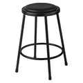 Stool, Steel, Vinyl, Black, 24"