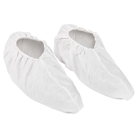 Disposable Shoe Covers, Microporus Film Laminate, White, Slip Resistant Sole: Yes , Universal
