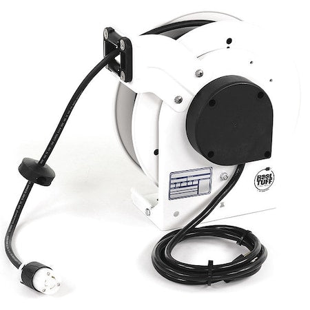 Cord Reel, NEMA 5-15P, 12 AWG, White Reel Color, 50 ft Length