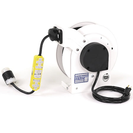 Cord Reel, NEMA 5-20P, 12 AWG, White Reel Color, 50 ft Length