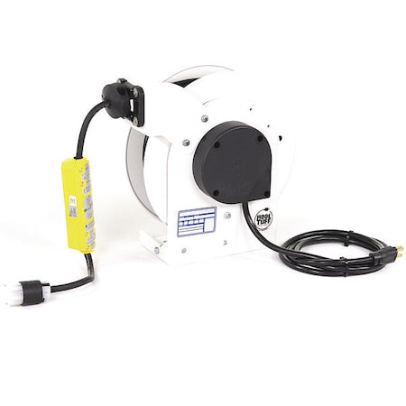 Cord Reel, NEMA 5-20P, 12 AWG, White Reel Color, 50 ft Length, 1 Outlets