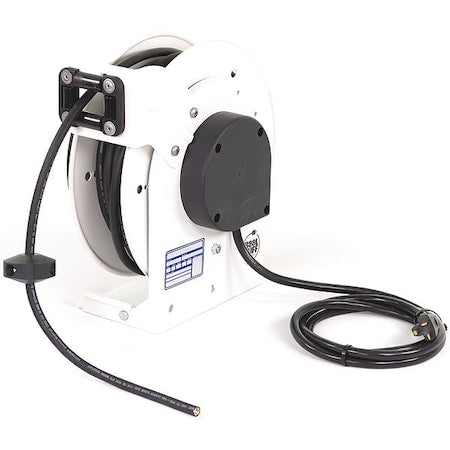 Cord Reel, NEMA 5-20P, 12 AWG, White Reel Color, 50 ft Length