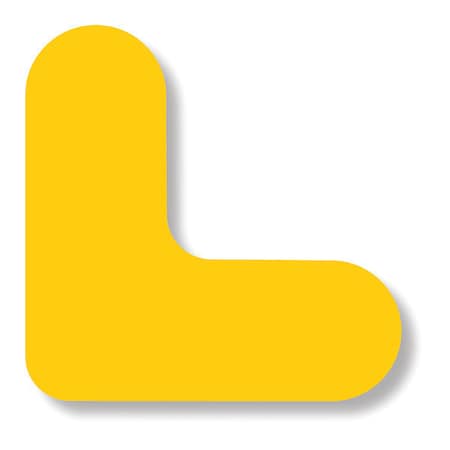 Mini Corner Line Floor Marking Tape PVC Yellow, 3/4" W x 2" L