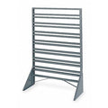 Steel Bin Rail Floor Rack, 36 in D x 54 in H x 14 in W, Gray