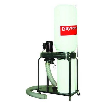 Wood Dust Collector, 1,100 cfm CFM Max Flow, 1 1/2 hp, Single Phase