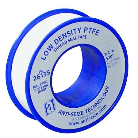 Thread Sealant Tape, 1/2 In. W x 21 ft, White, Low Density, PTFE