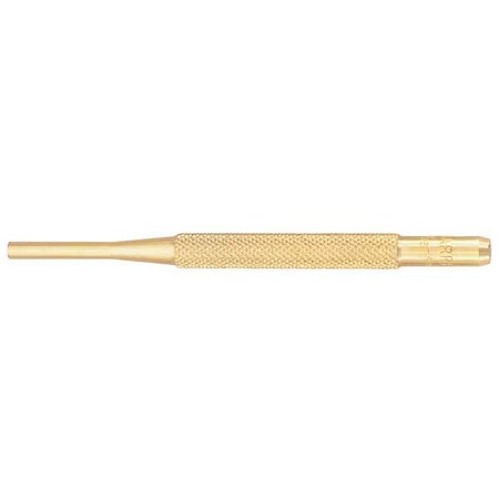 Brass Drive Pin Punch, 5/32 In Tip, 4 In L