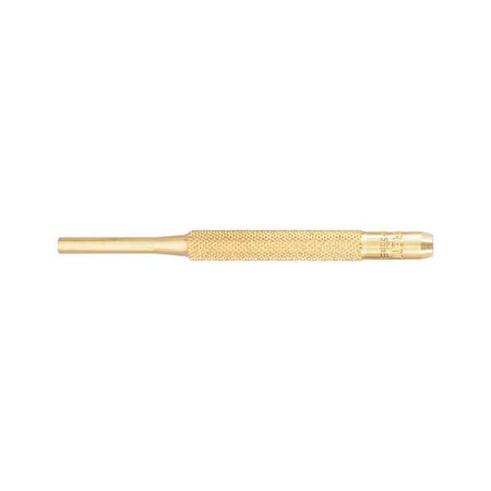 Brass Drive Pin Punch, 3/16 In Tip, 4 In L