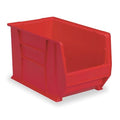 Storage Bin, Plastic, Red, 6 in H, 12 3/8 in W, 20 in L