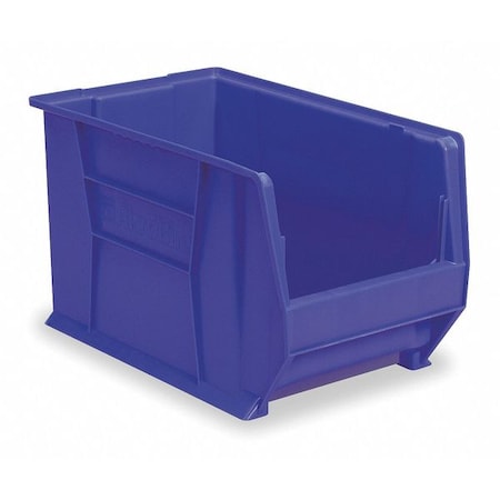 Storage Bin, Plastic, Blue, 12 in H, 18 3/8 in W, 20 in L