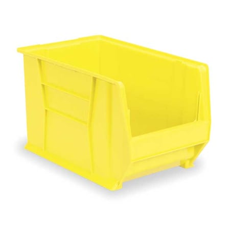 Storage Bin, Plastic, Yellow, 12 in H, 18 3/8 in W, 20 in L