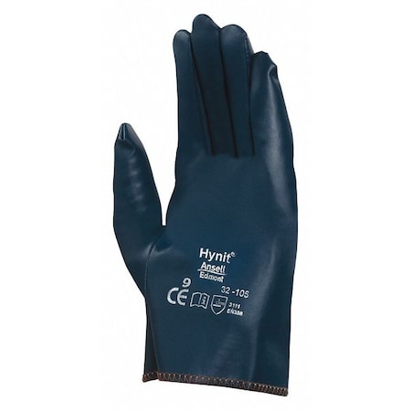 Coated Gloves, Nitrile, Smooth, Full, 3 Abrasion Level, Blue, S (7 1/2) 1 PR