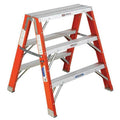 Work Stand and Sawhorse Ladder, 3 Steps, 300 lb Load Capacity, 36 in Overall Height, Fiberglass