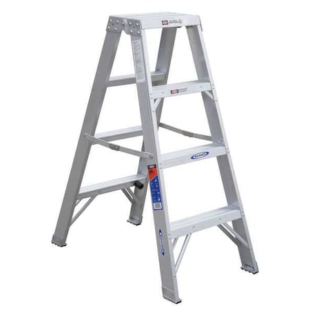 4 ft Aluminum Twin Stepladder, 300 lb Capacity
