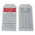 Tag, Fire Extinguisher, PVC, 5 3/4 in H x 2 7/8 in W, White, Rectangle, 25 PK
