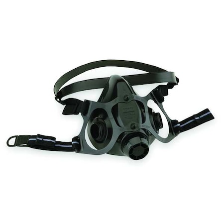 Half Mask Respirator, 7700 Series, Threaded, Silicone, NIOSH, Cartridges Not Included, Black, M