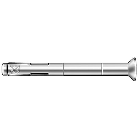 Dynabolt Sleeve Anchor, 3/8" Dia., 5" L, Carbon Steel Zinc Plated, 50 PK