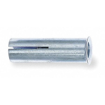 Multi-Set II Flanged Coil Thread Anchor, 1/2" Dia, 1-5/8" L, Steel Zinc Plated, 50 PK