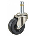 Swivel Stem Caster, Rubber, 2 in., 75 lb.