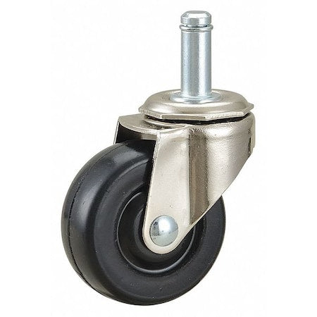Swivel Stem Caster, Rubber, 2 in., 75 lb.