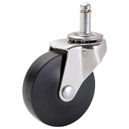 Swivel Stem Caster, Rubber, 2-1/2 in, 75 lb