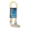 STW Outdoor Extension Cord, 12 AWG 3 Outlets, 5-15R, Yellow, PVC, 5-15P, 2 ft