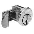 Pin Tumbler Keyed Cam Lock, Bright Nickel, 7/64 in For Door Thickness, 2 Number of Keys