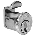 Pin Tumbler Keyed Cam Lock, Bright Nickel, 1/16 in For Door Thickness, 2 Number of Keys