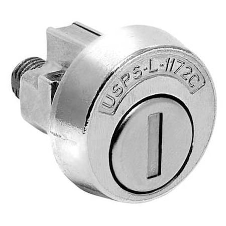 Pin Tumbler Keyed Cam Lock, Bright Nickel, 1/16 in For Door Thickness, 3 Number of Keys
