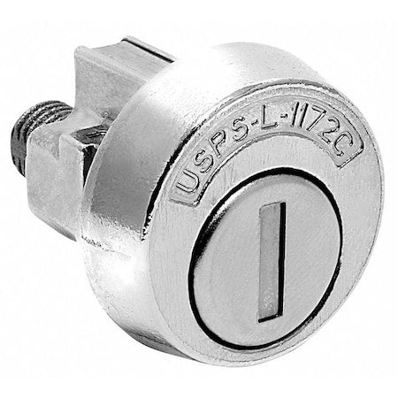 Pin Tumbler Keyed Cam Lock, Bright Nickel, 1/16 in For Door Thickness, 3 Number of Keys