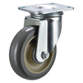 Swivel Plate Caster, Polyurethane, 3-1/2in, 250lb