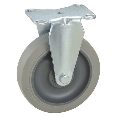 Rigid Plate Caster, TPR, 5 in., 250 lb.