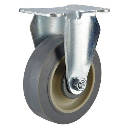 Rigid Plate Caster, TPR, 6 in., 325 lb.