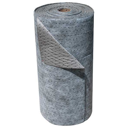 Sorbent Roll, 48 gal, 30 in x 360 ft, Universal, Gray, Polypropylene