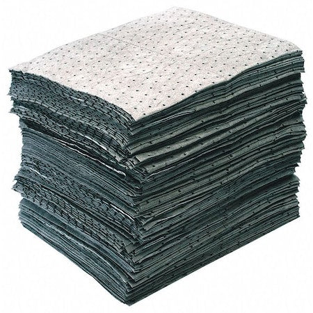 Sorbent Pad, 26 gal, 15 in x 19 in, Universal, Gray, Polypropylene