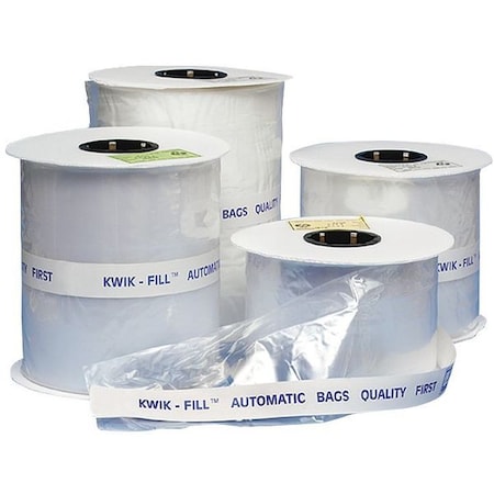 Open Poly Bags on a Roll, 6" x 4", 1.40 mil, Clear, None, 2500 PK