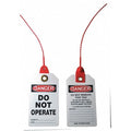 Danger Tag, Machine and Operational, 5 3/4 in H x 3 1/4 in W, White, Rectangle, 10 PK